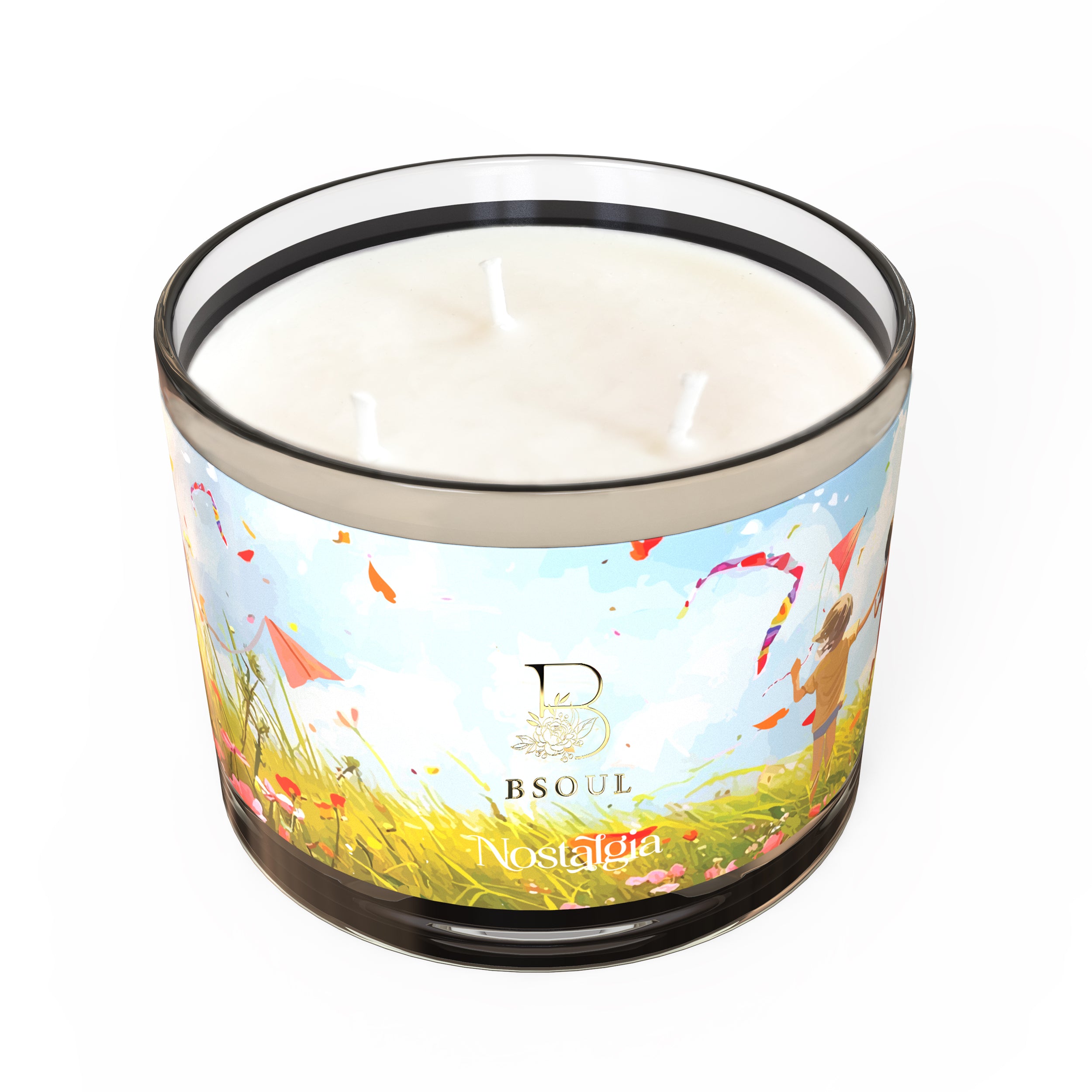 3 Wick Glass with Lid